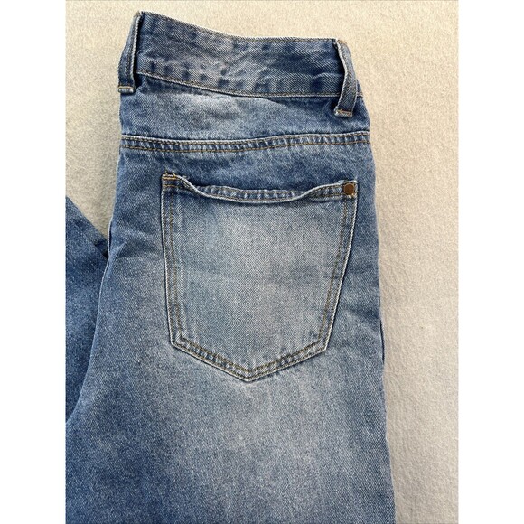 Boohoo Rose Flower Embroidered Light Wash Jeans Ripped High Waisted Size 4 - Picture 4 of 12